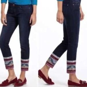 Pilcro and the Letterpress Patchwork Embellished Cuff Jeans Size 31